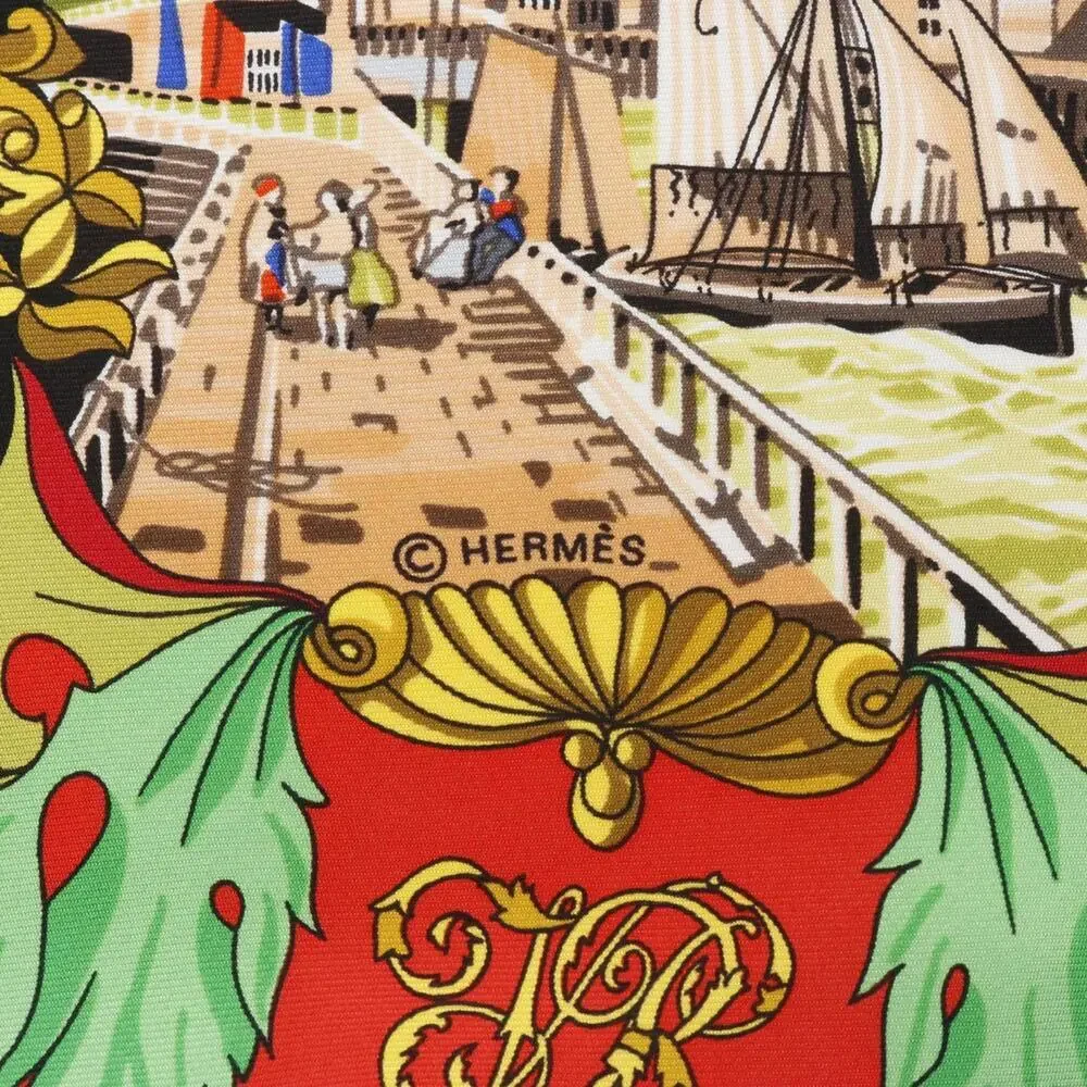 HERMES Authentic Black Silk Scarf - Picture 2 of 3